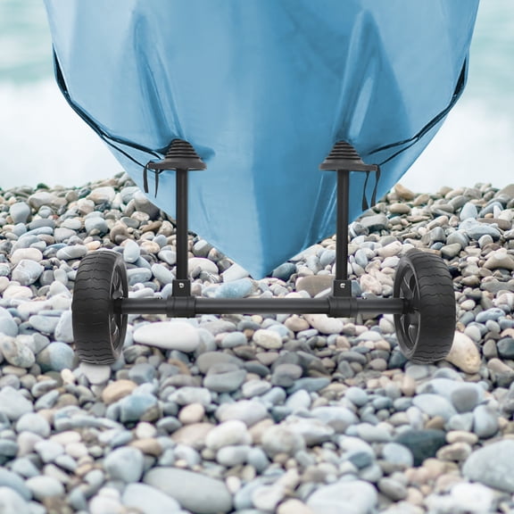 FOGGBET Kayak Carrier Cart, Canoe Trolley, Detachable Aluminum Kayak Cart with Large 7.87" Wheels, Adjustable Width Fits Most Kayaks Canoes, 99.2lbs Load Capacity for Beach Gravel Terrain