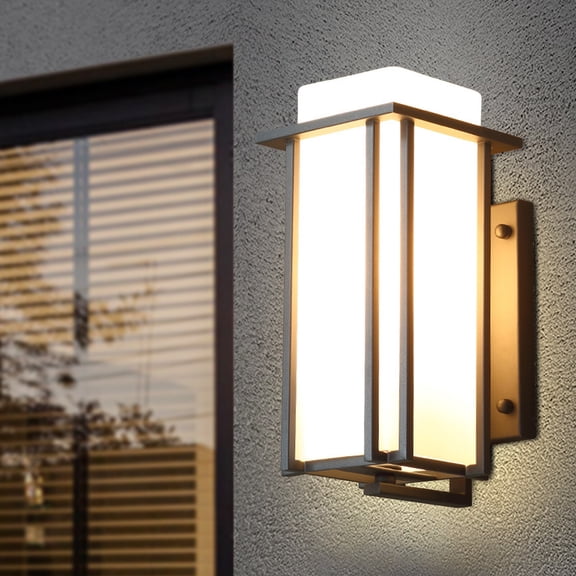 FOGGBET LED Wall Light Sconce Waterproof Outdoor Modern Lamp Exterior Wall Fixture 110V 7*12.2in for Villa Aisles, Hallways, Foyers