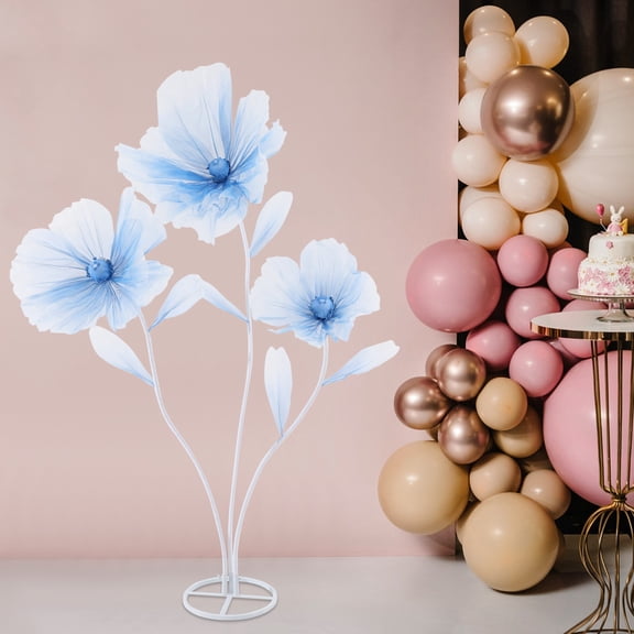 FOGGBET Large Artificial Flowers, Giant Flowers, 170cm Gradient Blue Silk, Aluminum Stem, Iron Base, Durable, Reusable, for Wedding Decoration, Birthday Party, Home Decor, Photo Prop