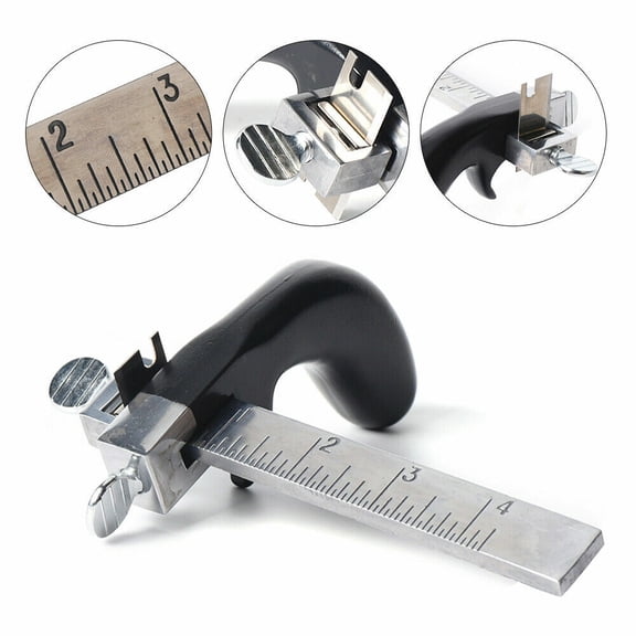 FOGGBET Leather Working Tools, Leather Strip Cutter, Leather Splitter, Ergonomic Grip, Lightweight, Cuts Up to 4.25 Inch Wide Strips, Cutting Blade with Scale Ruler, for Leather Craft, DIY