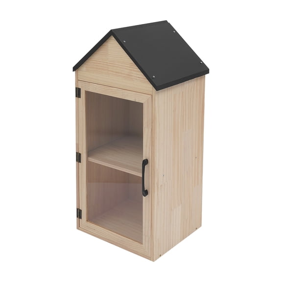 FOGGBET Little Free Library Book Box Wooden House Shaped Book Storage,2 Tier with Clear Acrylic Door,13*11*30 in,Pint Size for Community Library,Classroom,Front Yard,Ready to Paint (Pine Wood)