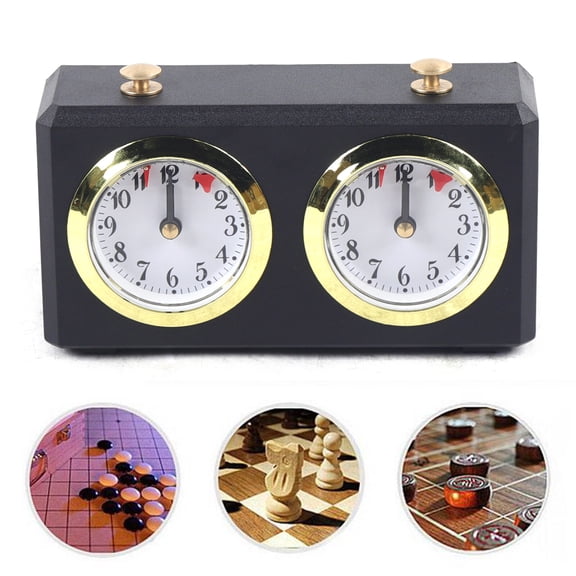 FOGGBET Metal Analog Chess Clock, Count Up Down Alarm Timer for Game Competition, Chess Clock Mechanical for Board Game