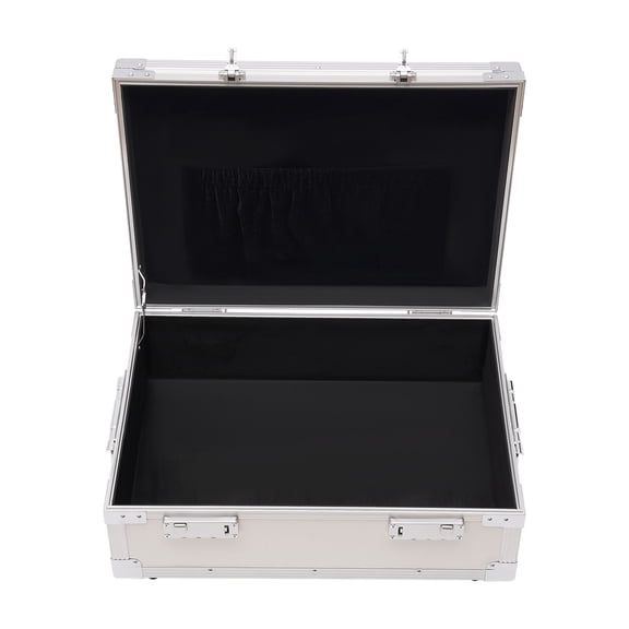 FOGGBET Metal Storage Lock Box with Combination Locks, Portable Safe Box Silver Lockable Storage Box with Handle,Aluminum Alloy, 18.1 x 12.9 x 4.9",for Personal Items Cash Laptop Documents Valuables
