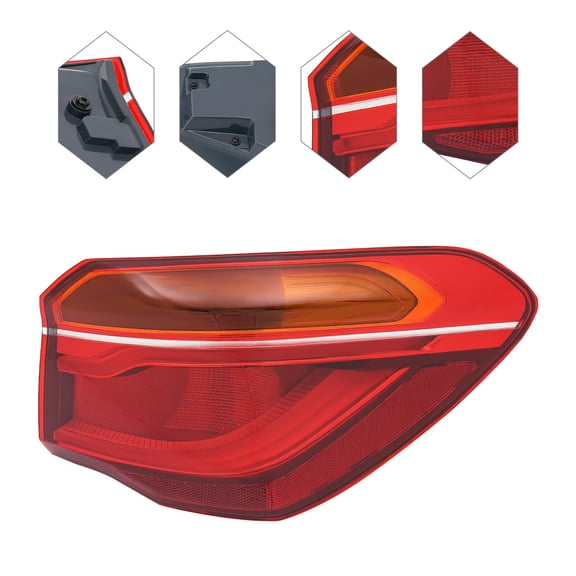 FOGGBET Signal Stat Light Right Outer Tail Light for 16-19 BMW X1 Passenger Side LED Tail Light, PC Material Custom Fit, Safe Driving Warning