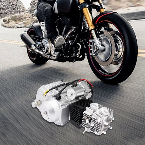 FOGGBET Silver 4 Stroke Engine Motor, 110cc Engine Motor, Auto Transmission Single Cylinder Engine For 50cc/70cc ATV