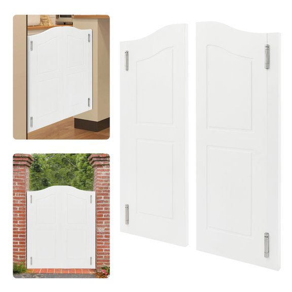 FOGGBET Swinging Door, Partition Door, Double Door with Frame, 91x107 cm, 36x42 in, 3.5 cm Thick, White, Easy Install, Easy Clean, for Room Divider, Hallway, Home