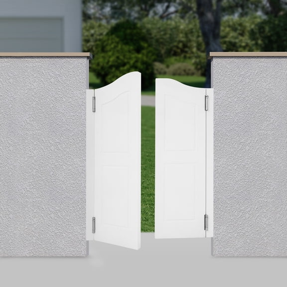 FOGGBET Swinging Door, Partition Door, Room Divider, 30x42in/76x107cm, White Double Door with Frame, for Home Decoration