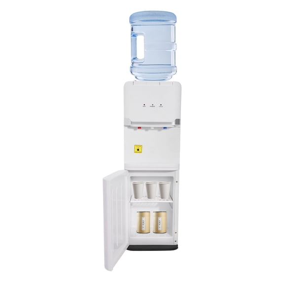 FOGGBET Top Loading Hot/Cold Water Dispenser, Water Cooler for 5 Gallon Bottles and 3 Gallon Bottles w/3 Temperature Settings, Includes Child Safety Lock,10.83*11.02*32.68 in,Perfect for Home, Office