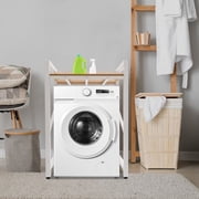 FOGGBET Washer Dryer Stacking Rack Stand, Heavy Duty Washing Machine Shelf, Washer&Dryer Stacking Rack with Adjustable Design