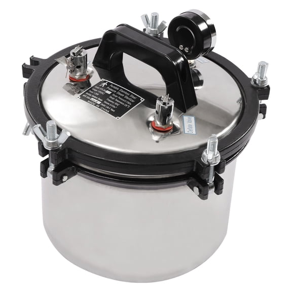 FOGGBET ZY-260 Professional 8L Steam Autoclave Sterilizer 110V (AC) 1.2KW 304 Stainless Steel 0.17MPa 12.9*12.9*10in for Laboratory, Hospital, and Home Use,Silver