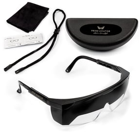 FOGGLES IFR Flight Training Glasses - Pilot Training & Simulating IMC, Sun Glare Protection, Adjustable Temples for Comfort, Blockalls, Hard Case