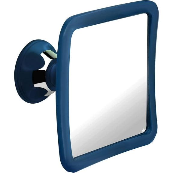 MIRRORVANA Fogless Shower Mirror for Shaving with Upgraded Suction, Anti Fog Shatterproof Surface and 360 Swivel, 6.3" x 6.3" (Blue)