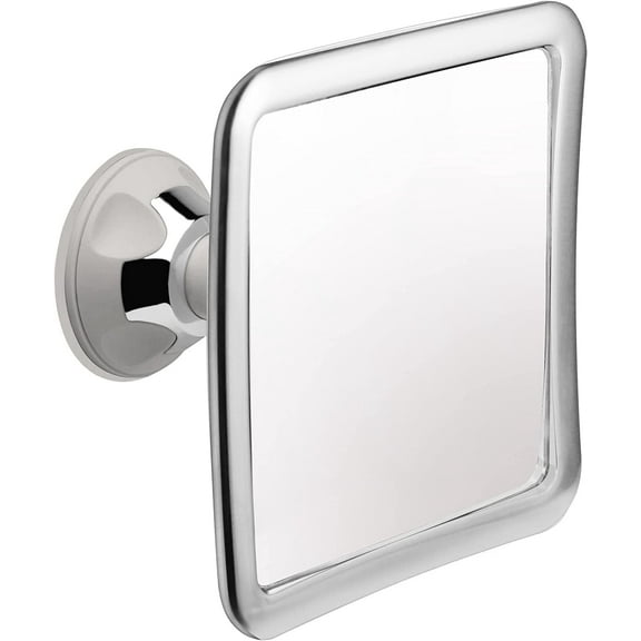 MIRRORVANA Fogless Shower Mirror for Shaving with Upgraded Suction-Cup, 1X Magnifying, 6.3 x 6.3 Inch (Chrome Frame, Grey Suction)