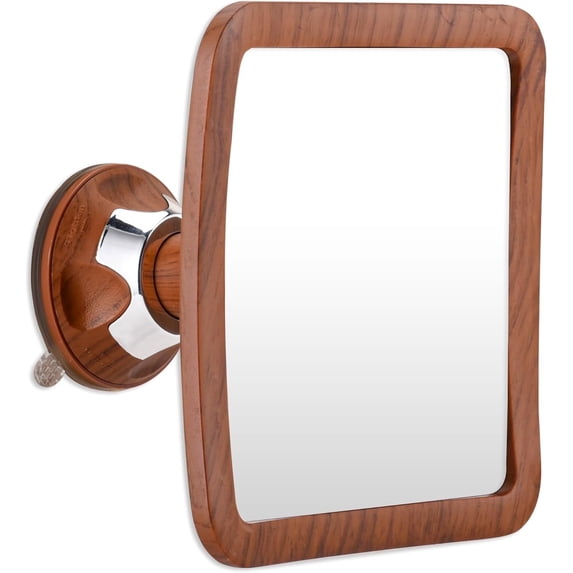 MIRRORVANA Fogless Shower Mirror for Shaving - Shatterproof Surface, Upgraded Suction Cup, and 360° Swivel Design - 6.3" x 6.3" (Bamboo Print)