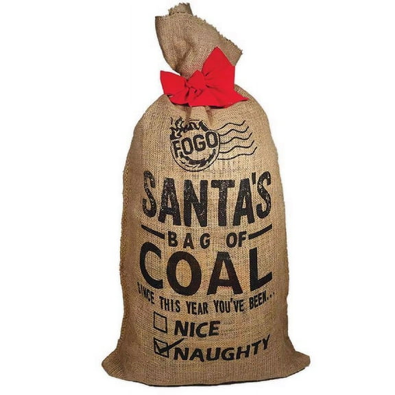 Fogo 6046263 17.6 lbs Santas Bag of Coal Gift Bag