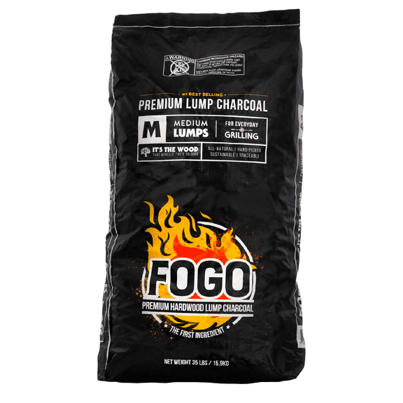 FOGO Premium Oak Restaurant Grade All-Natural Hardwood Medium Sized Lump Charcoal for Grilling and Smoking , 35 Pound Bag