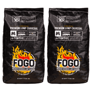 FOGO Premium Oak Restaurant Grade All-Natural Hardwood Medium Sized Lump Charcoal for Grilling and Smoking, 17.6 Pound Bag, 2-Pack