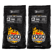 FOGO Premium Oak Restaurant Grade All-Natural Hardwood Medium Sized Lump Charcoal for Grilling and Smoking , 35 Pound Bag 2-Pack