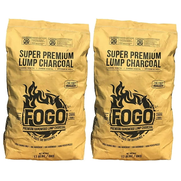 FOGO Super Premium Oak Restaurant All-Natural Hardwood Lump Charcoal for Grilling and Smoking, 17.6 Pounds (2 Pack)