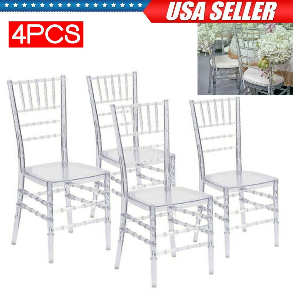 FOH 4units Transparent Acrylic Clear Chair Ghost Barbados Ubuy