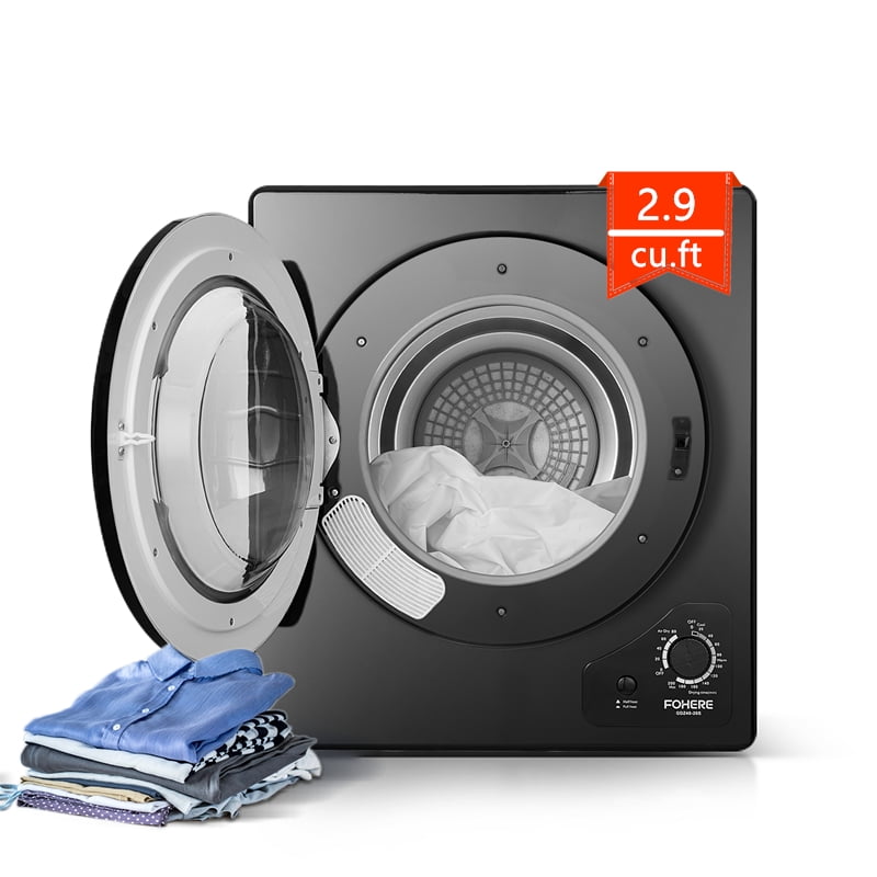 FOHERE 2.9 cu. ft Compact Electric Dryer with 5 Control Modes, for Apartments, RVs, Dorms, Black