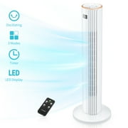 FOHERE Tower Fan for Home, 30'' Oscillating fan with Remote, 3 Speeds, Timer, Quiet Portable Bladeless Stand Fan for Bedroom, Office Use