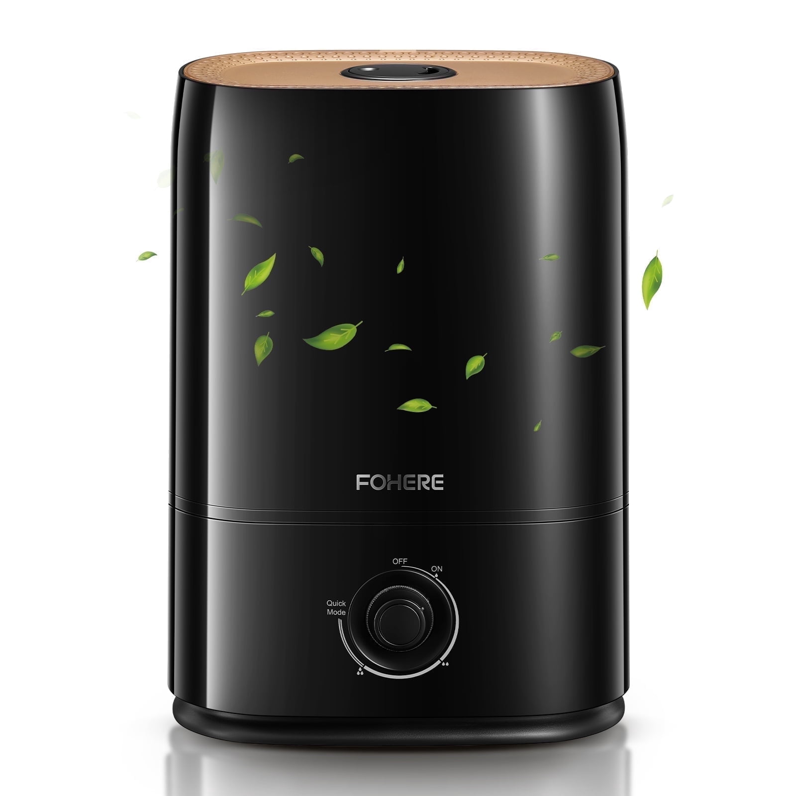 Fohere Cool Mist Humidifier for Room, Smart Top Fill with Nightlight, 5L,Black