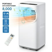 FOHERE 8000 BTU Portable Air Conditioner for Room Cooling and Heating, Covers up to 350 Square Feet, 5-in-1 All-Season Portable Air Conditioner with Remote Control and Window Kit, White
