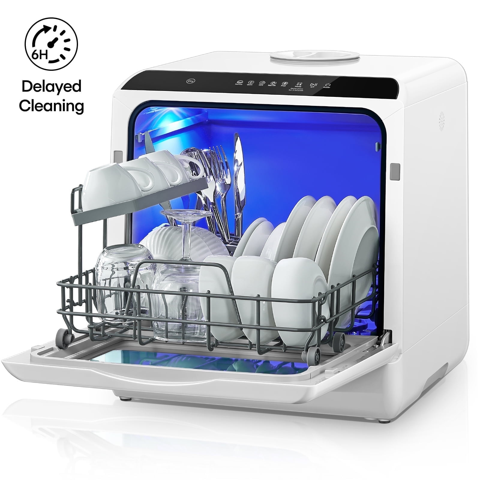 FOHERE Countertop Dishwasher, Portable Dishwasher with 5L Water