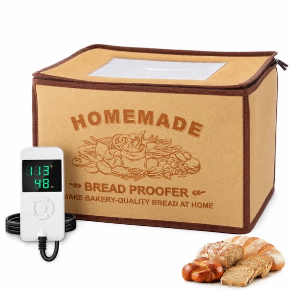 FOHERE Foldable Bread Proofing Box Temperature Control 32-133F, 48H, Large Capacity Dough Proofer for Sourdough, Pizza, Yogurt, and Fermentation