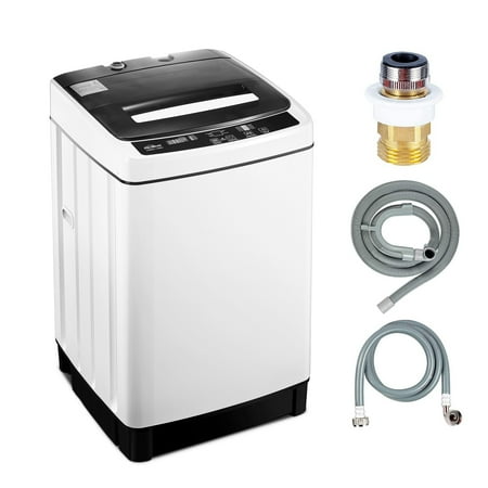 FOHERE Full Automatic Washing Machine, 1.5 Cubic feet 11 lbs Capacity Portable Machine, 8 Programs 10 Water Levels Energy Saving Top Load Washer for Apartment Dorm