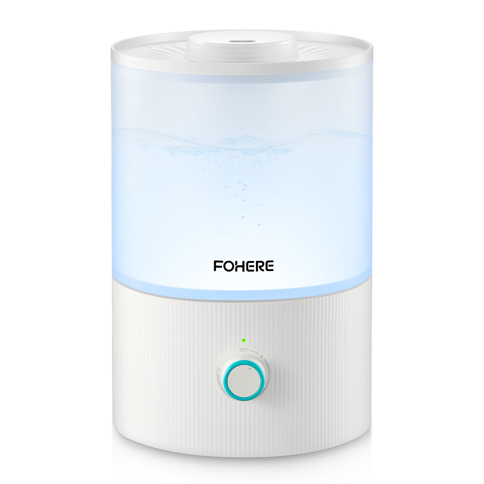 FOHERE Humidifiers for Bedroom, 3.2L Top Fill Cool Mist Ultrasonic Humidifier for Baby Rooms and Plants, 3-IN-1 Essential Oil Diffuser with 7-color Light and Auto Shut-off, BPA-Free, Quiet, White