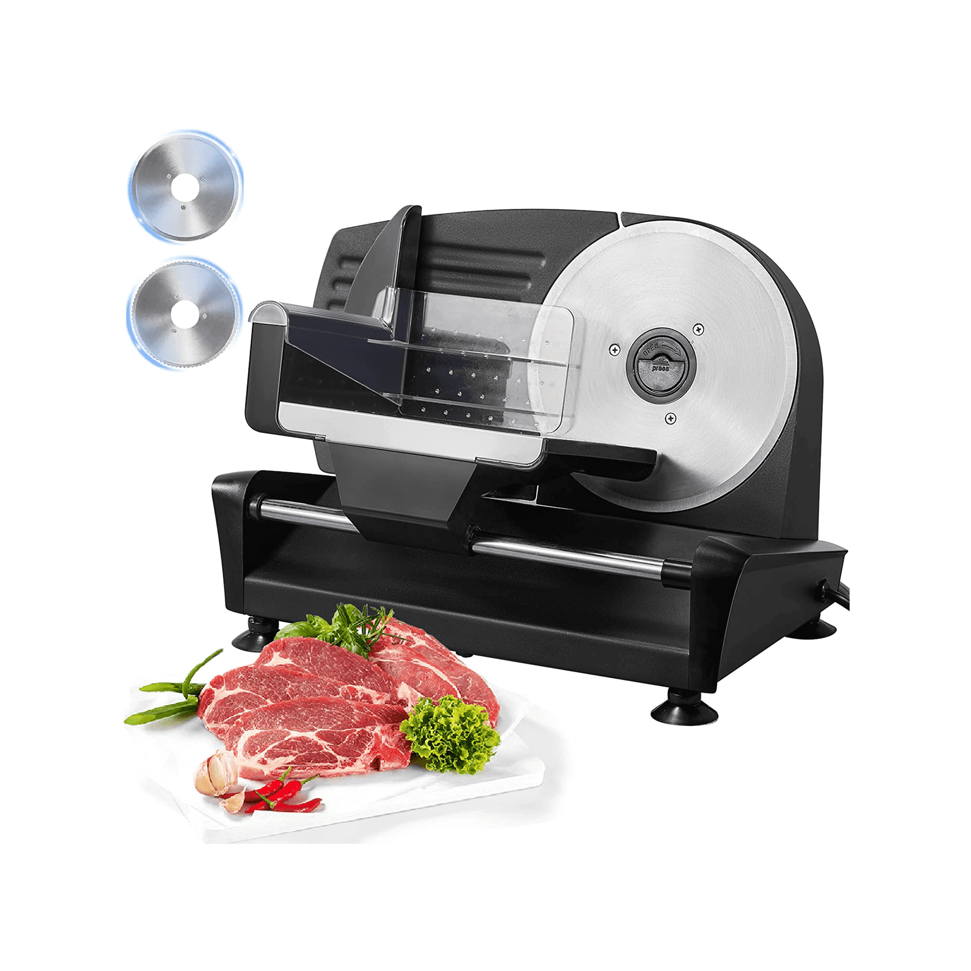 M4Y Electric Meat Food Cheese Bread Slicer Cutting Machine Large 22cm - 3  blades