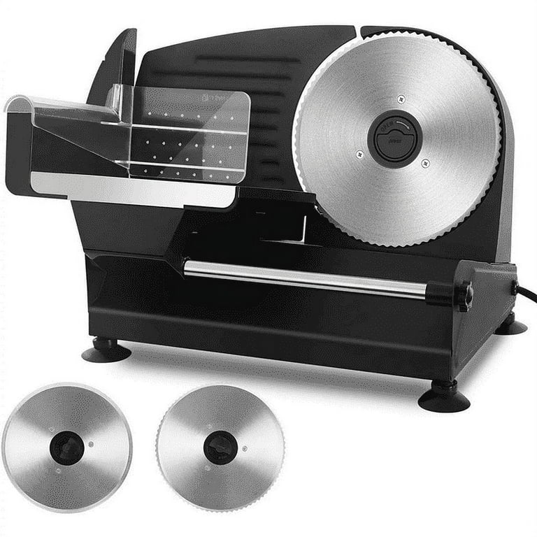 OSTBA Meat Slicer Electric Deli Food Slicer with Child Lock Protection,  Removable 7.5'' Stainless Steel Blade and Food Carriage
