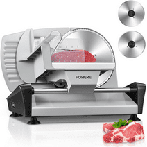 FOHERE Meat Slicer Electric Deli Food Slicer with 7.5" Removable Stainless Steel Blade, Cuts Meat, Cheese, Bread, Silver