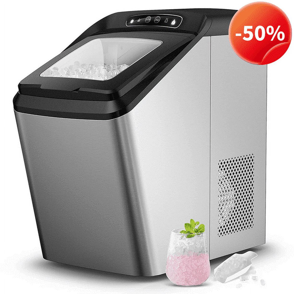 FOHERE Nugget Ice Maker, Selfcleaning, 35 Lbs. Ice in 24hrs