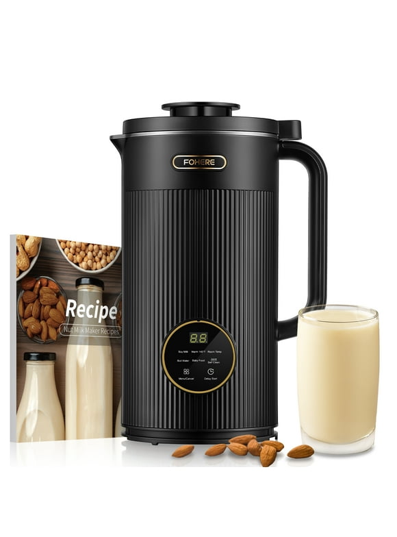 FOHERE Nut Milk Maker, 35oz Automatic Machine, 800W Homemade Plant Milk, Oat, Soy, Juice and Free-Dairy Drinks, With Delay Start/Self-Clean/Keep Warm/Boil