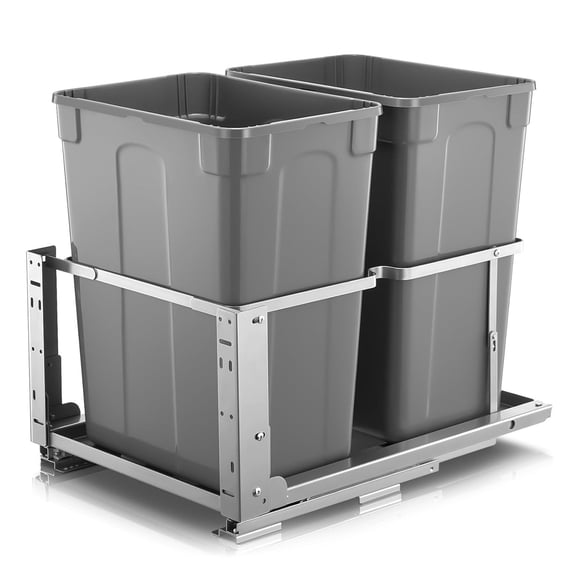 FOHERE Pullout Trash Cans for Under Kitchen Cabinets, 35*2 Quart with Soft-Close Slides, Heavy Duty Garbage Recycling Bin for Kitchen Cabinet