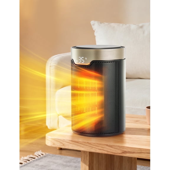 FOHERE Space Heater, 1500W Eco Portable Heaters for Indoor Use with Thermal Sensor, Digital Display, 12H Timer, 3 Mode, Quiet for Office, Bedroom, Room