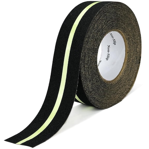 FOIDEV Heavy Duty Anti Slip Tape 2 Inch x 33 Ft with Glow in The Dark Strip - Durable Grip Tape for Stairs, Outdoor Non Slip Stair Tread Non-Skid Safety Tape