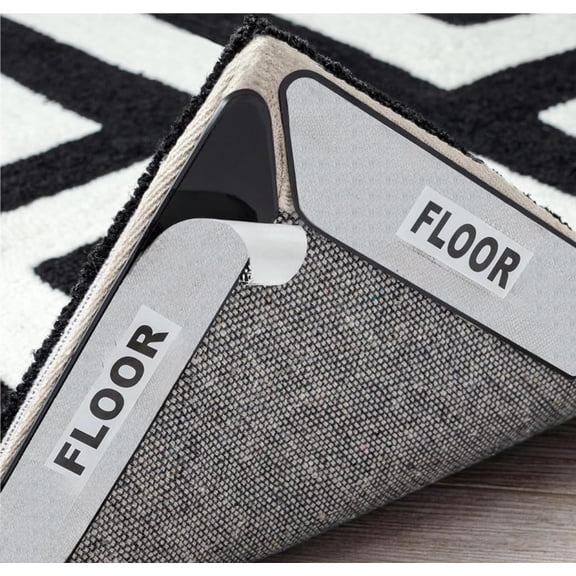 FOIDEV Rug Gripper Pads Keep Area Rugs Corners from Curling, Reusable Double-Sided Stickers Holds Down Carpet in Place, Grips on Tile and Hardwood Floors Helps Prevent Sliding, Home Decor, 8 Pcs