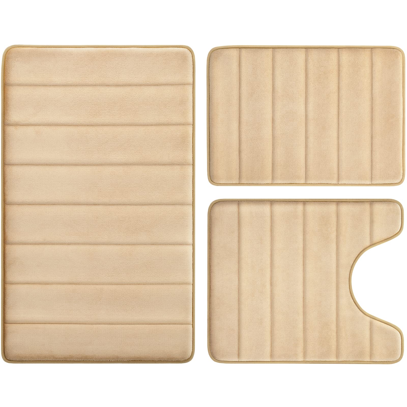 Mainstays Tufted Windowpane Beige Cotton Bath Rug Set, 2-Piece ...
