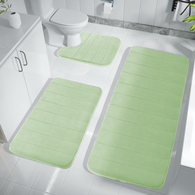 FOINWER 3-Piece Memory Foam Mat Set, Thicken, Absorbent, Non-Slip ...