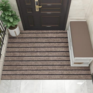 FOINWER Outdoor Mat, Modern Dirt-Resistant Non-Slip Doormat, 24" x 36", Brown Polypropylene