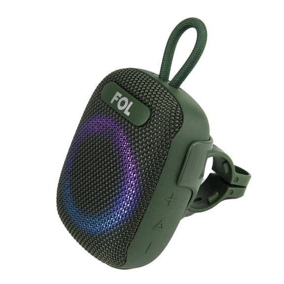 FOL FS-S195 8W TWS Bluetooth Speaker, IPX7 Waterproof, Bike Mountable with Detachable Bracket, RGB Lights, 1800mAh, microSD, 4 Colors