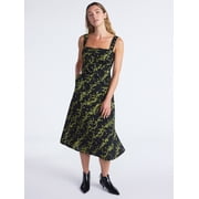 Scoop Women’s and Women’s Plus Foldover Square Neck Midi Dress, Sizes XS-4X