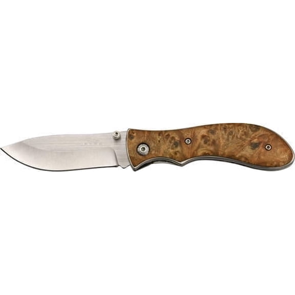 SZCO 4 Inch Burl Wood Folding Knife Stainless Steel Blade Compact Pocket Folder Burl Wood Handle Everyday Carry Utility Knife