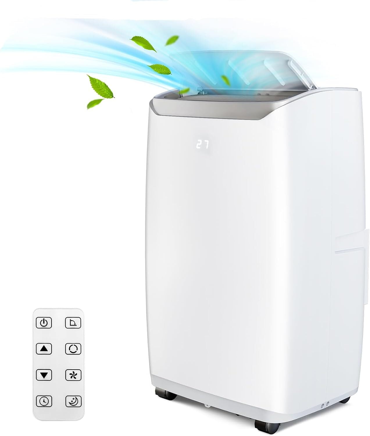 FOLDLIFE 12,000 BTU Portable Air Conditioner with Dehumidifier Function, White
