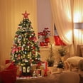thumbnail image 1 of FOLDLIFE 2Pcs 4.5ft Artificial Fiber Optic Christmas Tree with 300 LED Lights and 8 Lighting Modes,Pre-Lit Christmas Tree with Metal Hinges and Antique Urn Base, 1 of 6