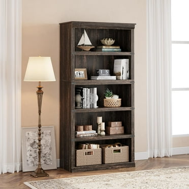 FOLDLIFE 5 Tier Bookcase, 71" Tall Bookcase with Storage Open Display Bookshelves, Wooden Book Shelves Home Decor Furniture for Home Office,Oak